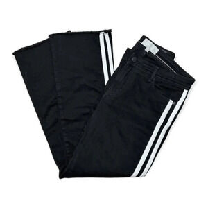 InWear Cropped Kickflare Black Jeans w White Double Side Stripes